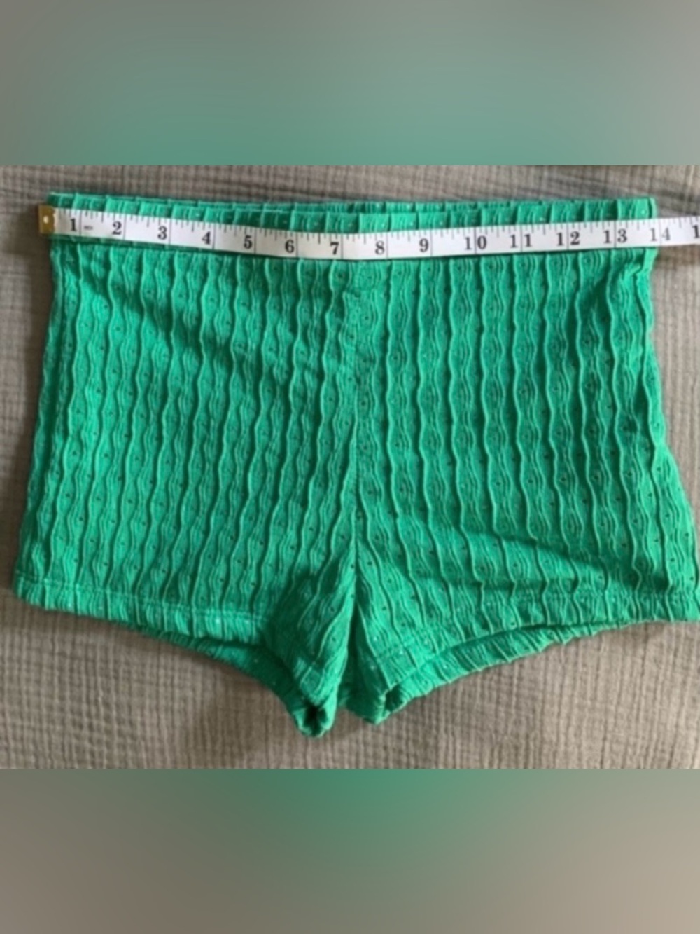 Green Knit Textured High-Rise Bikini Set - Picture 6 of 13